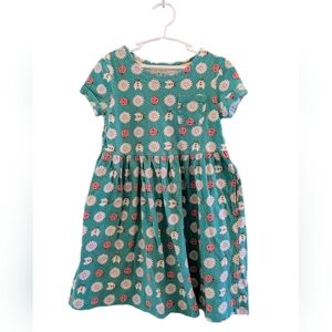 Mini Boden Green Pocket Tee Dress with Faisy Floral | Ladybug Bee Print